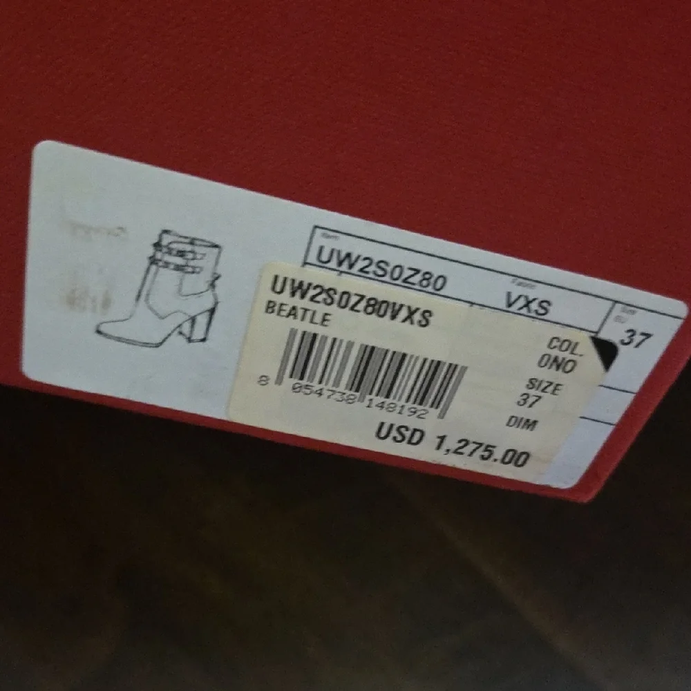 Valentino Black Ankle Boots with Gold Studs - Picture 2 of 9